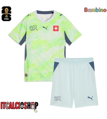 Svizzera Seconda Maglia Bambino Mondiali 2026 Manica Corta (+ Pantaloni corti)